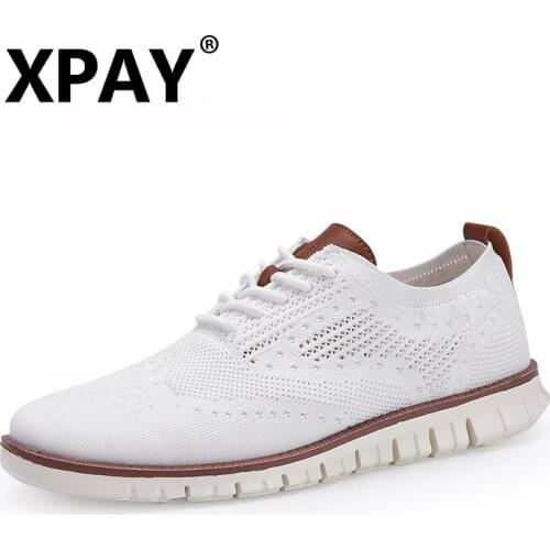 New Brogue mens Shoes Lace up lightweight British Dress Footwear Fashion hollow breathable knitted mesh Flats Shoes