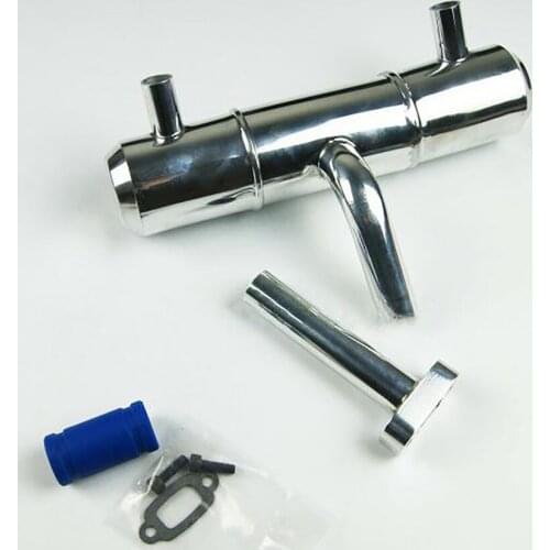 Metal Twin Tuned Exhaust Pipe for HPI 5B 5T 5SC KM Rovan Buggy RC Truck Parts Accessories