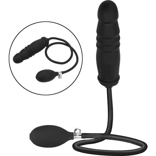 Inflatable Anal Dildo Plug With Pump Silicone Anal Massage Anal Dilator Expandable Butt Plug Sex Toys for Women Men