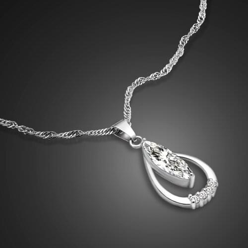 New Vintage Drop Pendant Necklace Women 100% 925 Sterling silver Water wave chain Choker Necklaces Fashion Fine Jewelry