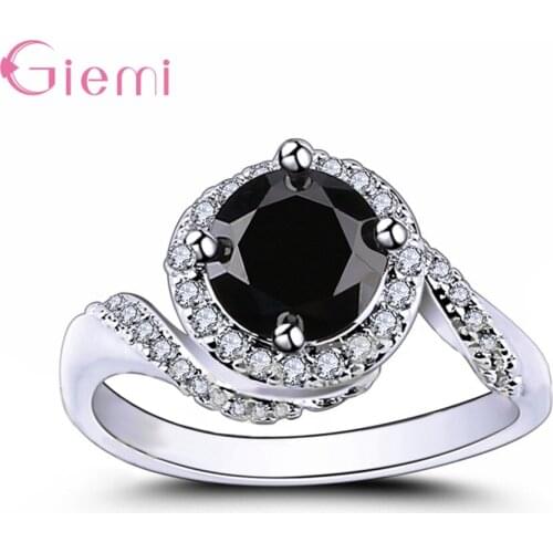 Big Discount Novel Shape Design Korean Newest Style Genuine 925 Sterling Silver Wedding Rings Elegant Fashion Jewelry For Women