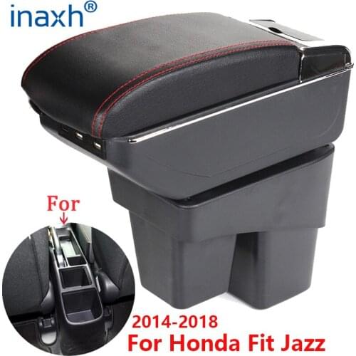 For Honda Jazz Armrest box For Honda Fit Jazz 2 Car Armrest 2014-2020 2015 2016 2017 2018 2019 Arm Storage box car accessories