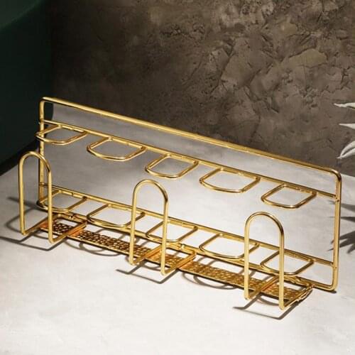 Home Bathroom Shelf Organizer Storage Rack Stainless Steel Wall Mount Fast Drainage With Hooks Punch-free Toothbrush Holder