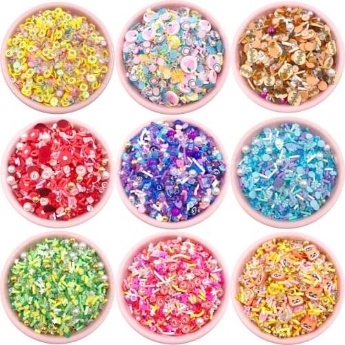Assorted Crystal Pearl Beads Clay Sprinkles for Crafts Polymer Fruit Flower Fake Cake Decoration DIY Slime Filler Accessories
