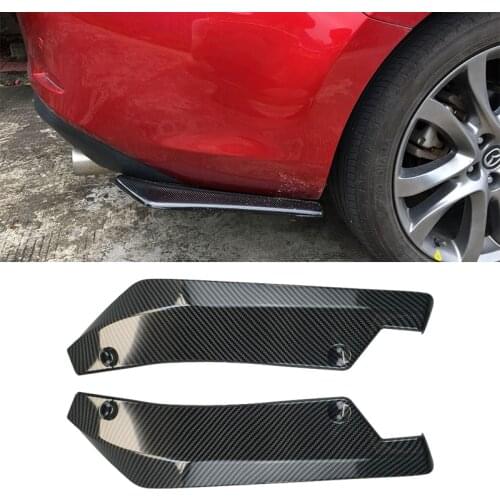 1Pair Universal Car Rear Bumper Lip Angle Splitters Diffuser Decorative Protection Bright Black Winglets Side Skirt Extensions