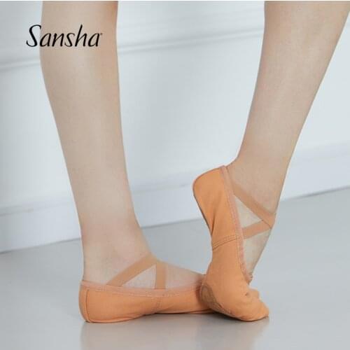 Sansha Adult Ballet Shoes Canvas Split Sole Ballet Slippers For Ladies Men Girls Women White/Flesh/Pink/Black Dance Shoes NO.88C
