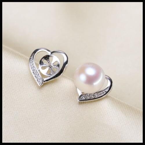 Earrings Mount Pearl Accessories 925 Silver Earrings Jewelry DIY making No Pearl