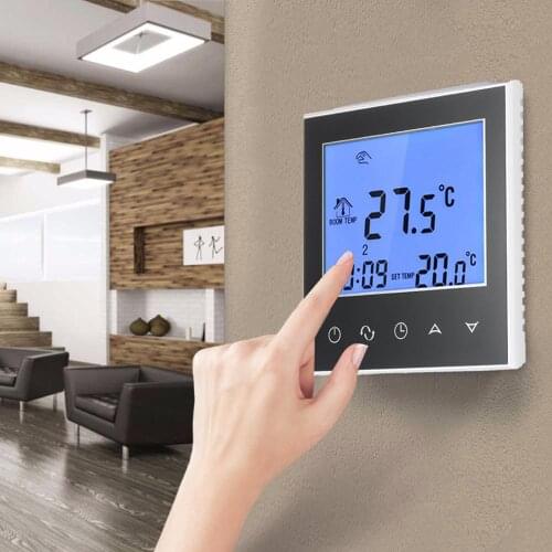 WIFI Thermostat Touchable Thermostat Indoor Thermostat Programmable Floor Heating Regulator Electric Heating Thermostat Black