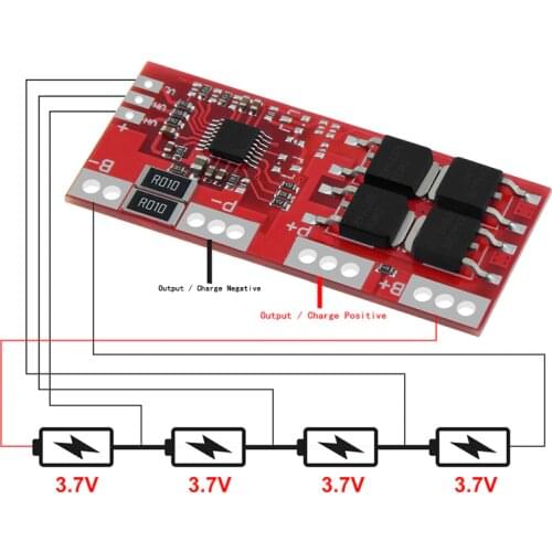 Smart Electronics 4S 30A High Current Li-ion Lithium Battery 18650 Charger Protection Board 14.4V 14.8V 16.8V Overcharge
