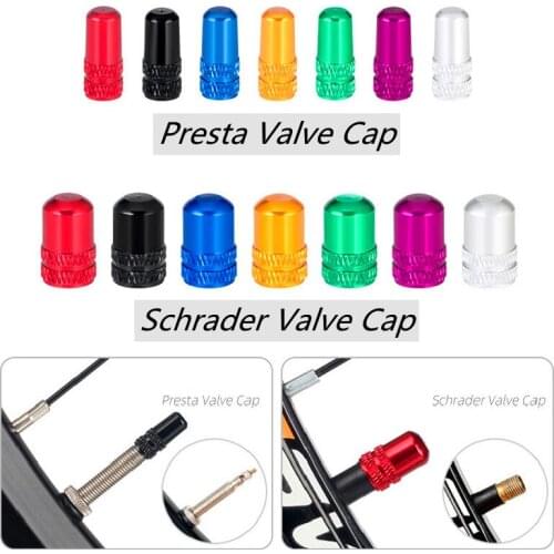 Bicycle French Valve Caps Road Mountain Bike Schrader Valve Caps Tire Aluminum Alloy Dust Caps Presta Valve Cap Racing Bike