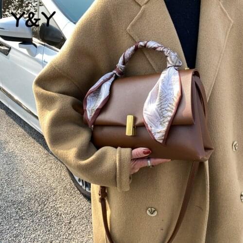 Y&Y Women Hand Bags Fashion Messenger Bags Ins Hasp Shoulder Small Fashion Scarves Square Bag Female Pu Crossbody Bags