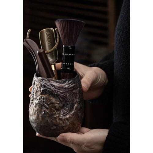 Japanese Tea Ceremony Six Items Pot Maintenance Pen Tea Clamp Tea Spoon Complete Set of Ceramic Kung Fu Tea Ceremony Utensil