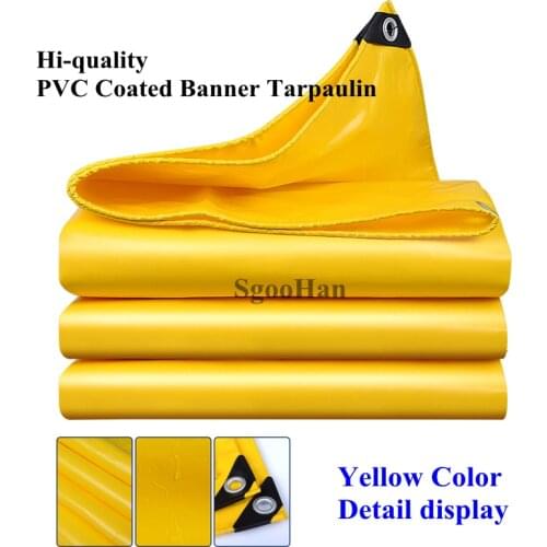 Yellow Rainproof Cloth 0.45mm PVC Coated Banner Tarpaulin Oilcloth Outdoor Awning Waterproof Oxford Cloth Sunshade Sail Shelter