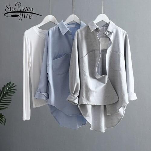 2021 Spring Autumn Women Blouse Long Sleeve Womens Tops and Blouses Korean Vintage Women Shirts Blusas Roupa Feminina 6658 50