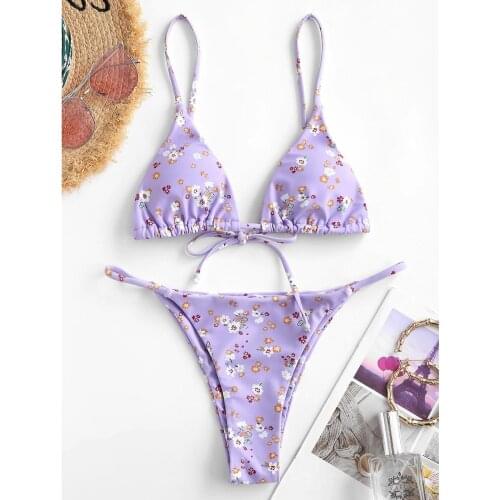 TELOTUNY Womens swimsuits Women Bandeau Bandage Print Bikini Set Sexy Push-Up Summer Brazilian Bikini 2021 Swimwear Beachwear