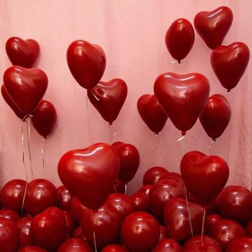 10 Inch Matt Heart Shaped Pomegranate Red Latex Balloon Double Balloon Wedding Lover Proposal Wedding Party Decoration