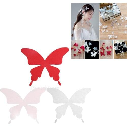 100pcs Die Cut Felt Butterfly Shapes Embellishment DIY Wedding Bridal Hair Jewelry Craft Accessories Headpiece Scrapbooking Card