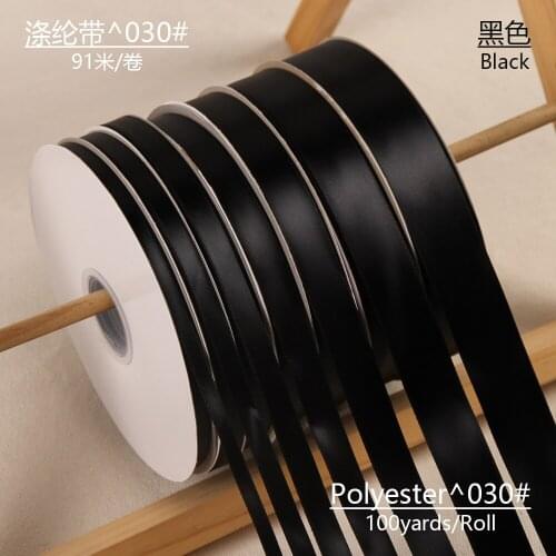 100 yards/roll Black Single Face Satin Ribbons for Wedding Christmas Party Decoration 3mm-50mm DIY Bow Craft Ribbons Card gift