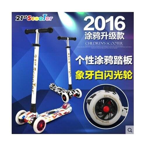 21st scooter the 3 round of the four round of graffiti childrens scooter 3 years old 2 years old baby 6 years old baby breastst