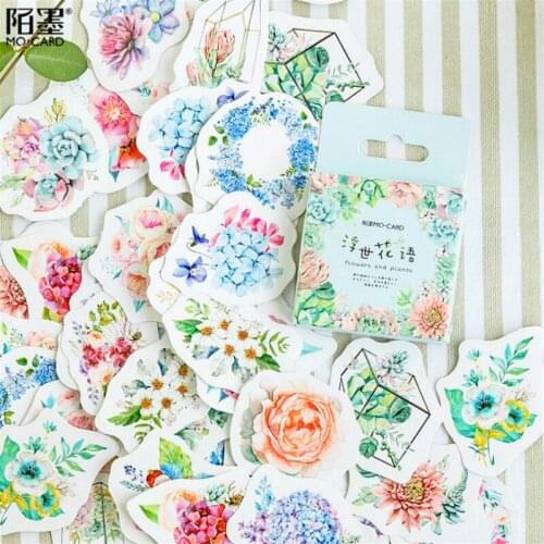 42 Styles Can Choose) Colorful Boxed Stickers Diy Scrapbooking Paper Diary Planner Album Vintage Seal Decoration