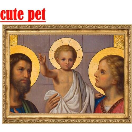 3d wallpaper Jesus Religion Diamond Embroidery DIY Diamond Painting Cross Stitch 5D Full Rhinestone Mosaic Home Decor artwork