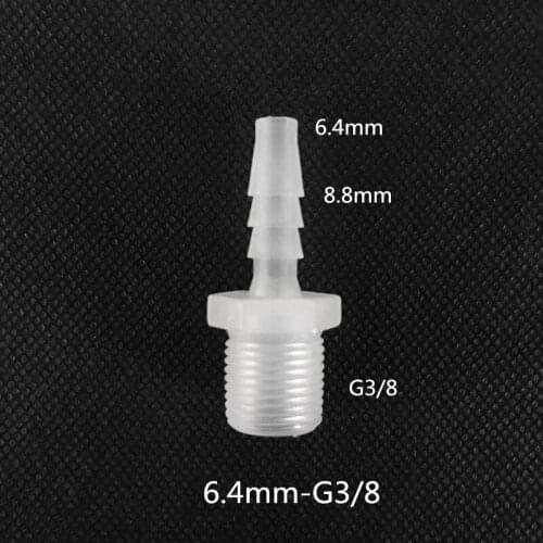 6.4mm*G3/8 Flexible Hose Plastic Connectors Male Thread Barb Sraight Connectors Tubing Fittings