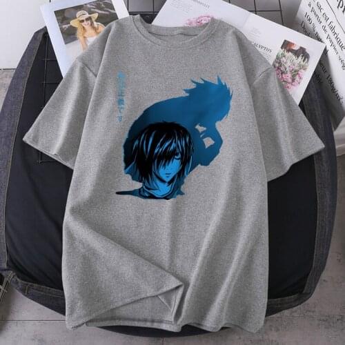 Anime Death Note Womens T Shirts Print O-Neck Plus Size Tshirts White Outdoor Casual Tops Tees Breathable Camiseta Woman