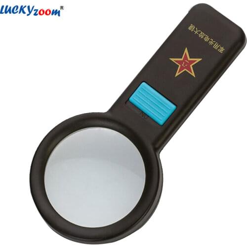 Army Green 10 LED Magnifier Handheld 6X Magnifying Glass Optical Lens Illuminated Reading Magnifier Eldery Gift Jewelry Loupe