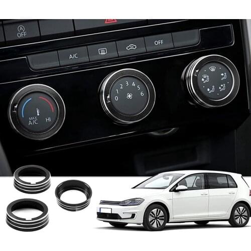Car Aluminum Alloy Audio Air Conditioner Knob Switch Button Cover Decoration for Golf 7 MK7 2016-2019