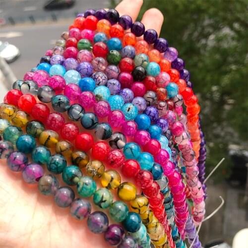 Natural Stone Back line Agates Beads 6/8/10mm Round Beads for Jewelry Making DIY Bracelet Accessories 15 Inches Strand Wholesale