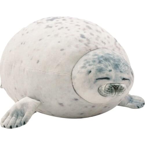 Seal Cushion Cuddly Doll Animal Toy Gifts for Friends Home Bed Sofa Sleeping Round Chubby Velvet Filling Pillow