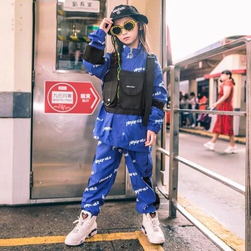 ChildrenS Jazz Dance Costume Girls Hip-Hop Loose Drums Tide Autumn Street Dance Costumes Catwalk Show Clothing Unisex DL4676