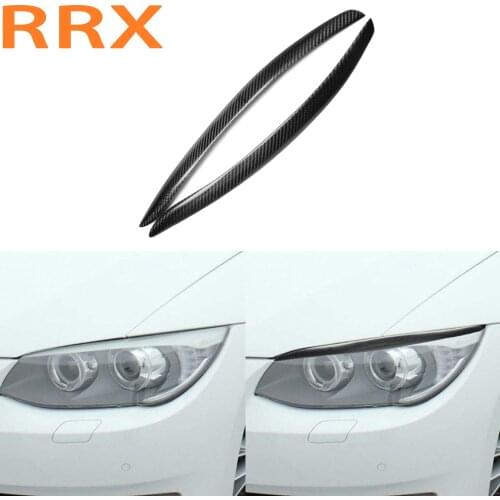 For BMW E92 E93 3 Series Coupe E92 M3 Coupe 2006-2012 Carbon Fiber Eyebrow Eyelid Car Headlight Eyebrows Stickers Trim Cover