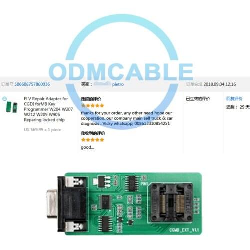 ELV Repair Adapter for CGDI forMB Key Programmer W204 W207 W212 W209 W906 Reparing locked chip