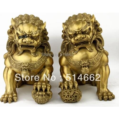 Brass Feng Shui Pair Of Lion /FENGSHUI BRASS LION