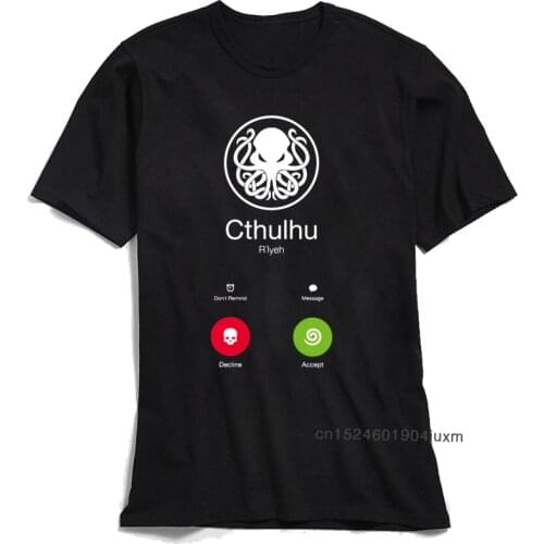 CALL OF CTHULHU T-shirt Novelty Designer T Shirt For Men 100% Cotton Tshirt Funny Summer Geek Tops Swag Steampunk Octopus Tees