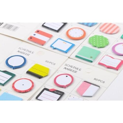 Kawaii Fresh Style Schedule Marker Self-Adhesive Memo Pad Sticky Notes memo boards Bookmark School Office Supply papelaria