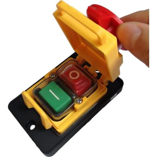 KJD22 4pins IP54 250VAC 12(10)A 5E4 On/Off Electromagnetic Pushbutton Power Switches