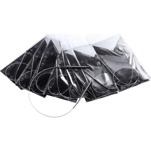 11pcs/set 43cm Stainless Circular Knitting Needles Size 6-16 Circular Knitting Pins Crochet Weaving Pins Needlework Tools