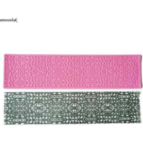 Minsunbak New Lace Mat Fondant Mould Wedding Cake Border Decoration Tools SugarCraft
