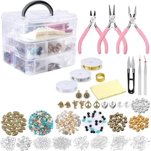 Jewelry Making Supplies Set DIY Bracelet Acrylic Beads Findings Gift for Women