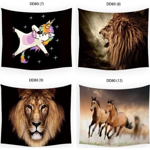 Lion horse pattern tapestry wall hanging tapestry psychedelic wall tapestry abstract wall blanket decor mexican decor macrame