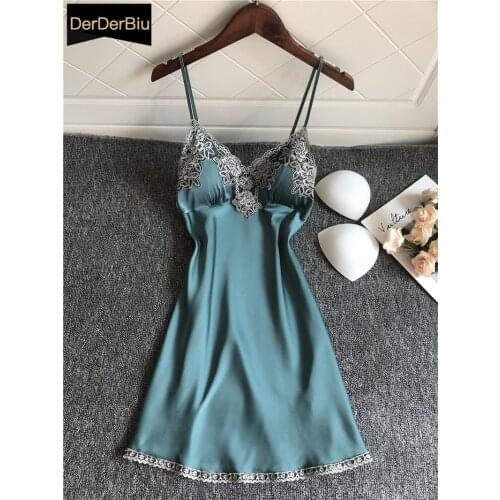 Babydoll Nightdresses Blue Homewear Cute Sleepshirts Women Nightdress Female Sexy Sling Nightgowns Ladies Lingerie Sleepdress