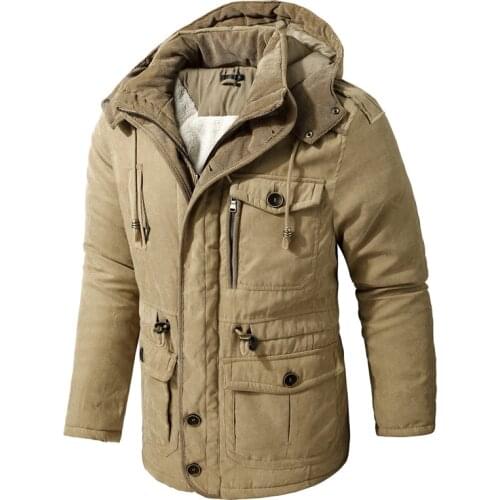 New Autumn Winter Men Coat Jacket Thickenin Hot Velvet Cotton Male Jacket Parka Hooded Casual Windbreaker Overcoat