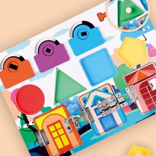 Montessori Teaching Aid Early Education Yizhi Unlocking Toy Color Busy Board Childrens Toys 2-6 Years Old Hands-on Toys