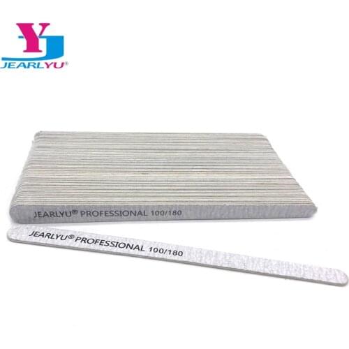 100pcs Wooden Nail File 100/180 Strong Thick Professional Buffer Sandpaper Nail Buffing Sanding Files Straight lima pedicure