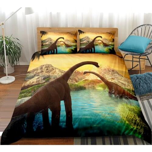 Dinosaur Bedding Set For Kids Dinosaur Duvet Cover Quilt Sets Single Bed Queen Size Full NO Sheets Decoration Bedroom Cartoon 3D