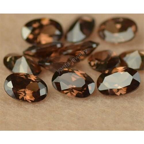 Sale 2*3~13*18mm Light Brown Oval Cut Synthetic Cubic Zirconia Gems Beads Loose Lab Created Coffee Color CZ Stones For Jewelry
