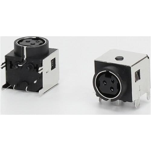 10 pcs Mini Din Power Jack receptacle shielded 3 positions right angle through hole PCB all power contacts 30 V DC 7 Amps Max