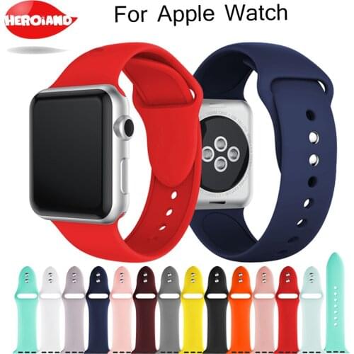 42mm 38mm Watch Strap For Apple Watch Band Watch Series 4 3 2 1 Replacement Straps Wrist Watch Bands Fashion soft Silicone strap